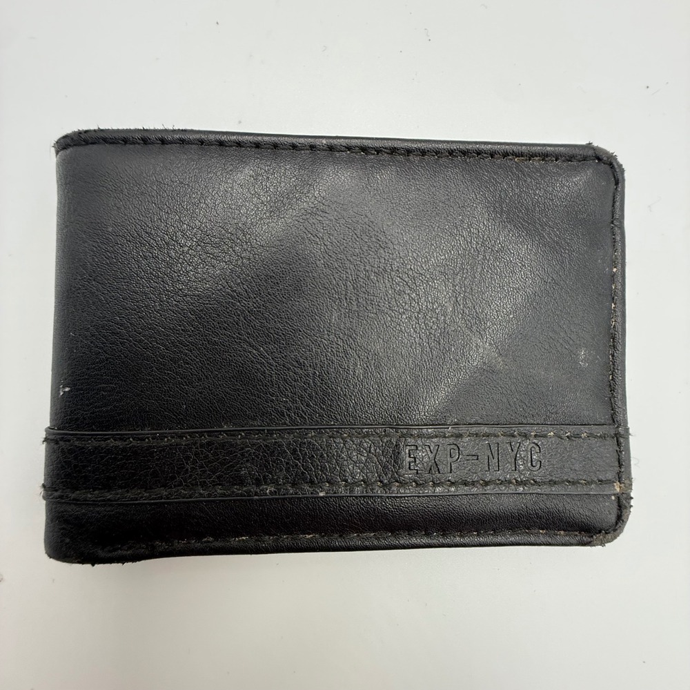Express NYC Bifold Wallet‎ OS Black Minimalist Professional Accessory